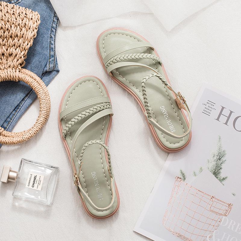 9030-30 Sandals Women's Flat Shoes Summer 2025 New Versatile Not Tired Women's Fairy Roman Shoes