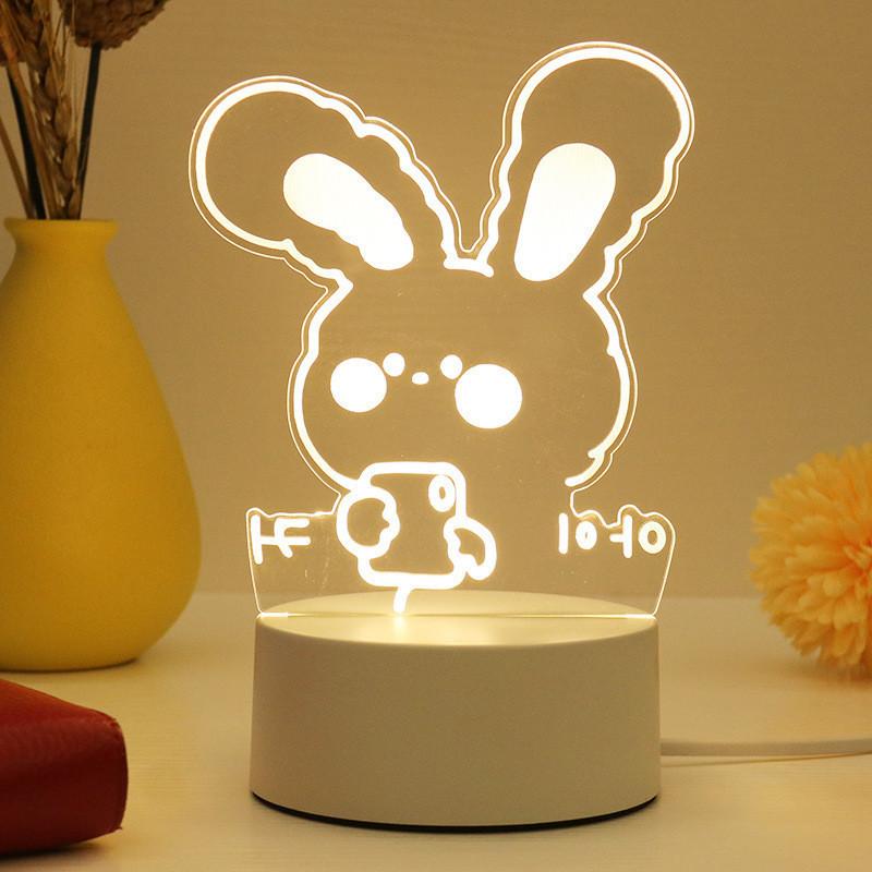 3d Light Creative Holiday Gift Bedroom Cartoon Bedside Lamp Usb Straight Plug