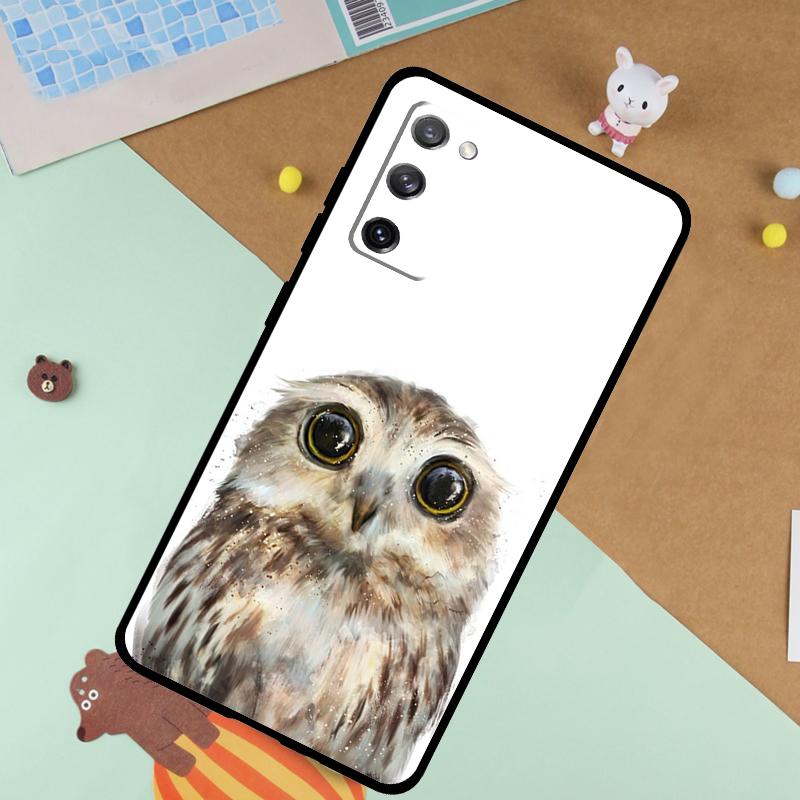Owl Watercolor Animal Soft Case For Samsung Galaxy S25 Ultra S9 S10 S20 S21 S22 S23 S24 Plus S24 FE Funda Cover