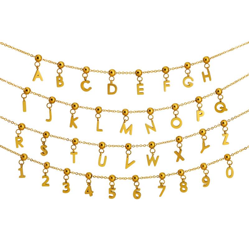 DIY Sliding Chain Alphabet Number Pendant Necklace Personalized Jewelry