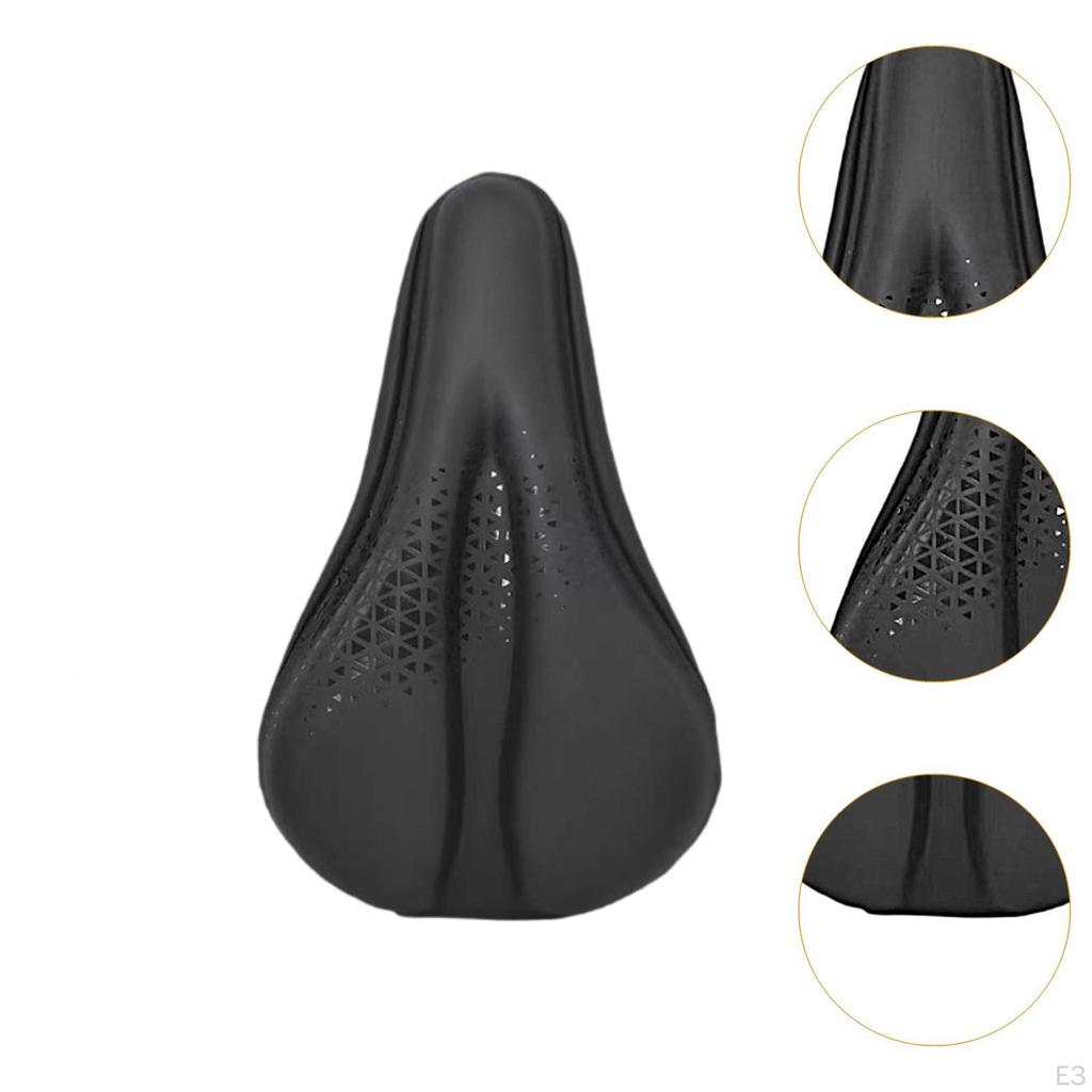 Bike Seat Cover Bicycle Saddle Comfortable Replacement Easy To Install Soft Silicone Padded