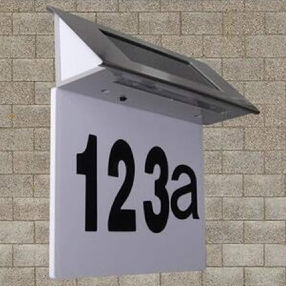 Solar LED House Number Light - Wall-Mounted Light Control