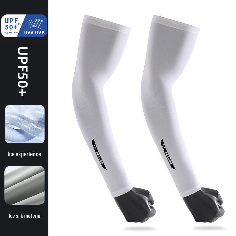 Premium Anti-UV Ice Silk Arm Sleeves for Men - Ultra-thin, Cool, Breathable Sun Protection for Cycling and Outdoor Activities.
