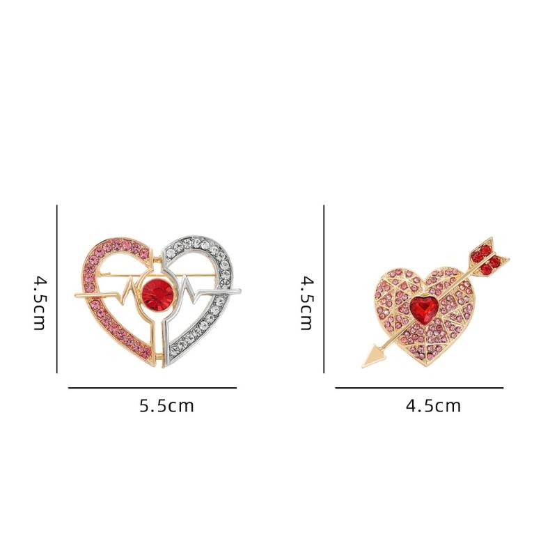 Shining Arrow And Heart Brooches Accessories For Women Unisex Rhinestone Love Party Casual Clothes Brooch Jewelry Gifts
