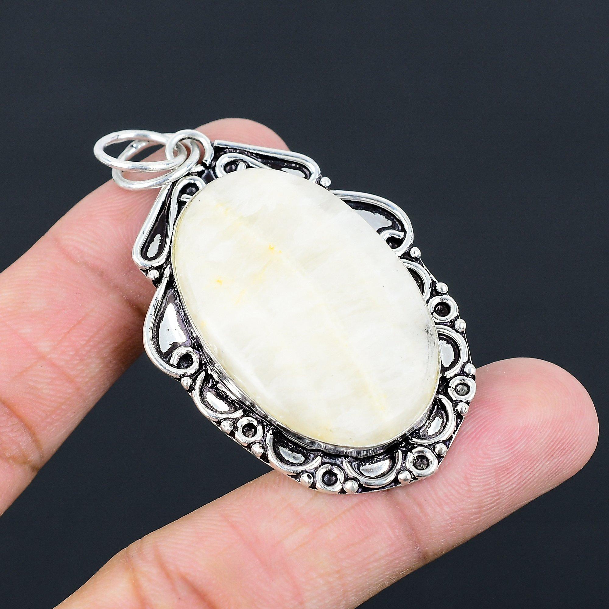 

Daughters Day Sale Natural Scolecite 925 Silver Crown Chakra New Pendant Jewelry