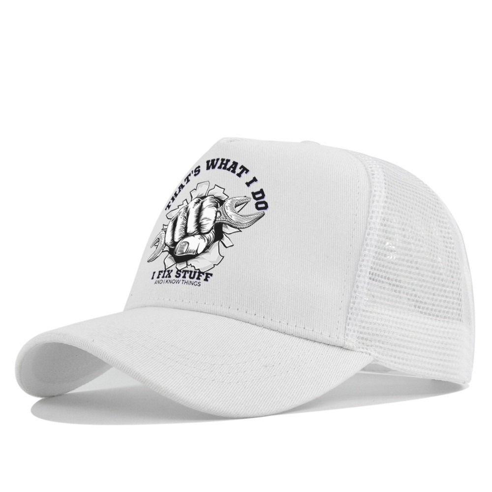 Breathable Summer Baseball Cap Mechanic Graphic Outdoor Sun Hat Vintage Mesh Trucker Hat  For Men