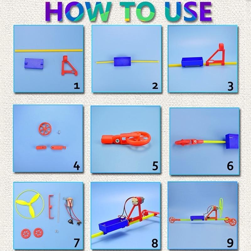 Air Paddle Electric Racing Car Science Physics Experiment Toys for Kids Teens Handmade Assembling Educational Toy Gifts