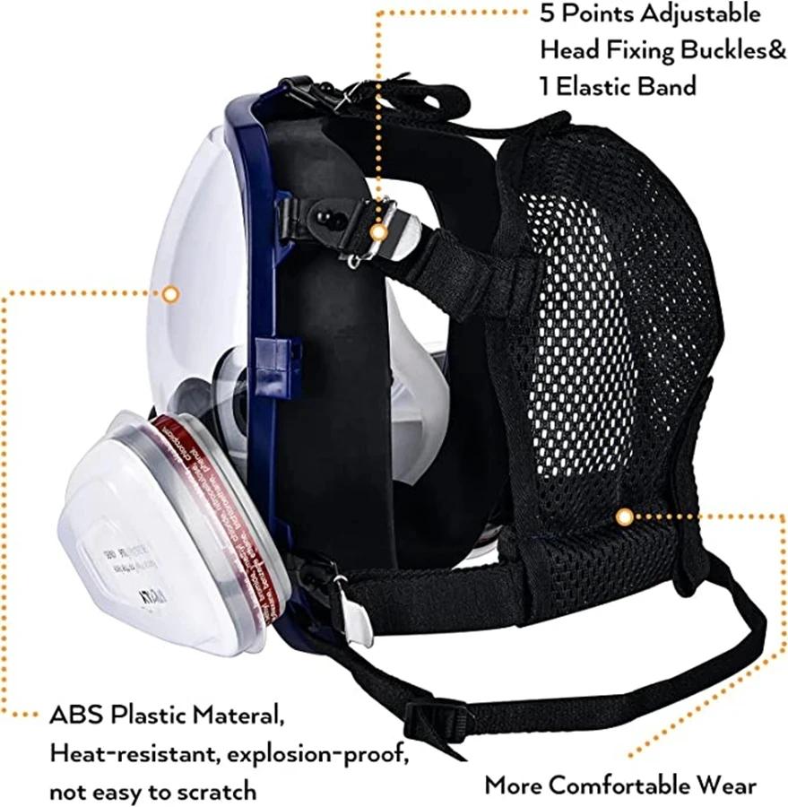 Chemical Mask 6800 15/17 In 1 Gas Mask Dust Respirator Paint Insecticide Spray Silicone Full Face Filter for Laboratory Welding