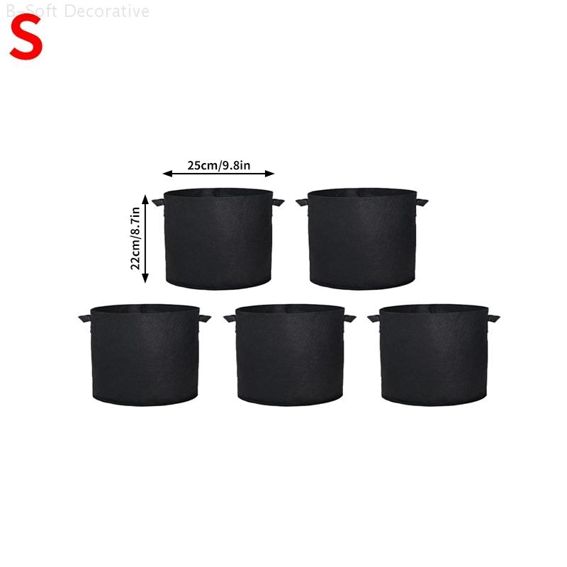 

5pcs/set Felt Grow Bags Fabric Felt Gallon Planter Flower Planting Pots Foldable Vegetable Tomato Planting Bag Gardening Tools