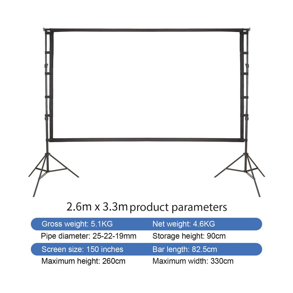 Portable Projector Screen with Stand Projection Screen Indoor Outdoor Movie Screen with Carrying Bag Fast Setup for