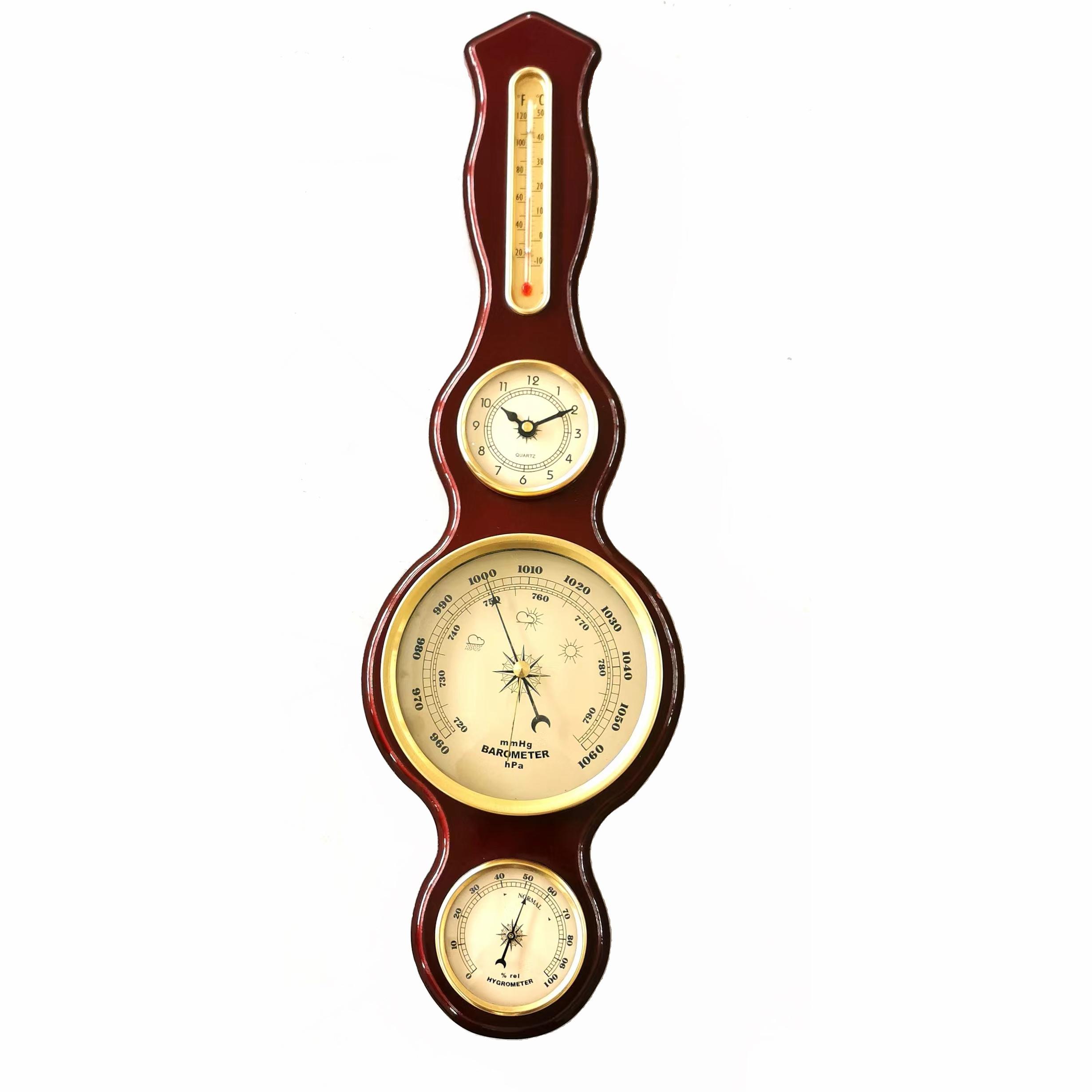 Ambient Weather DWS2408 Thermometer Barometer Hygrometer with Cherry Wood бордовый