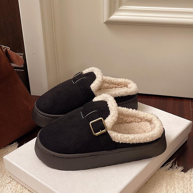 Pantoufles en coton pour femmes 2025 polaire semelle épaisse antidérapante intérieur pantoufles rehaussantes pantoufles de couple pour hommes et femmes pantoufles en coton