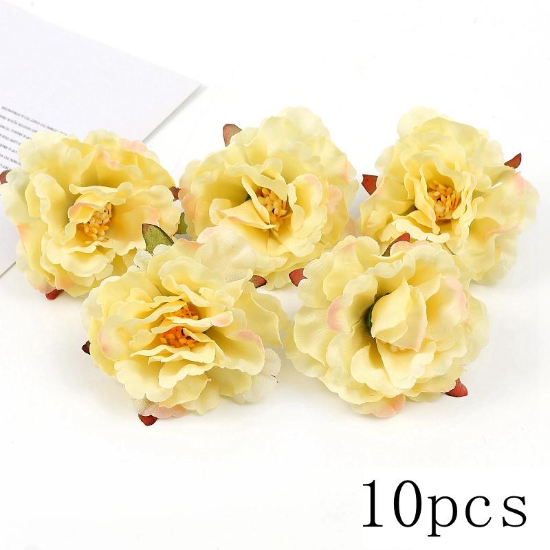 Orange Artificial Flowers Heads Silk Fake Flowers for Home Decor Party Marriage Wedding Decoration DIY Wreath Gifts Accessories