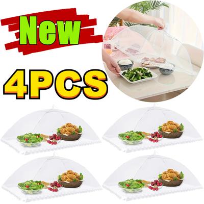 4-1PC Couvertures Alimentaires Maille Pliable Cuisine Anti-Mouche Moustiquaire Tente Dôme Filet Parapluie Pique-nique Protéger Couvercle Plat Accessoires de Cuisine