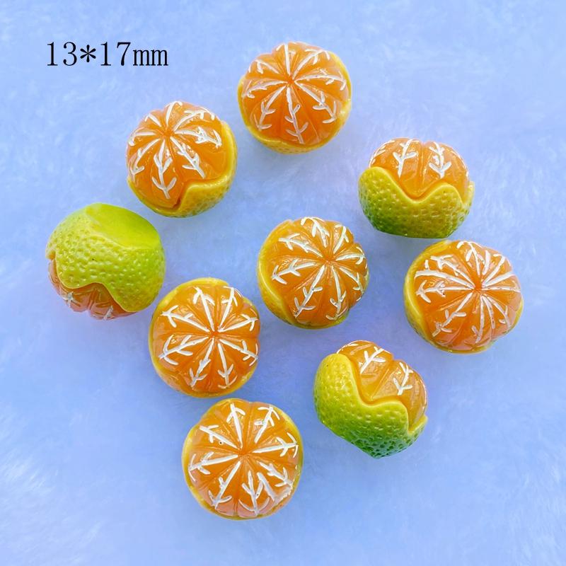 10Pcs Resin Lovely Mixed Artificial Orange Fruits Flatback Cabochon Scrapbook Kawaii DIY Embellishments Accessories D77