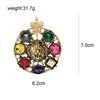 Blucome Crystal Lion Brooches For Women Round King Style Pin Animal Fashiopn Jewelry Winter Coat Jacket Accessories Party