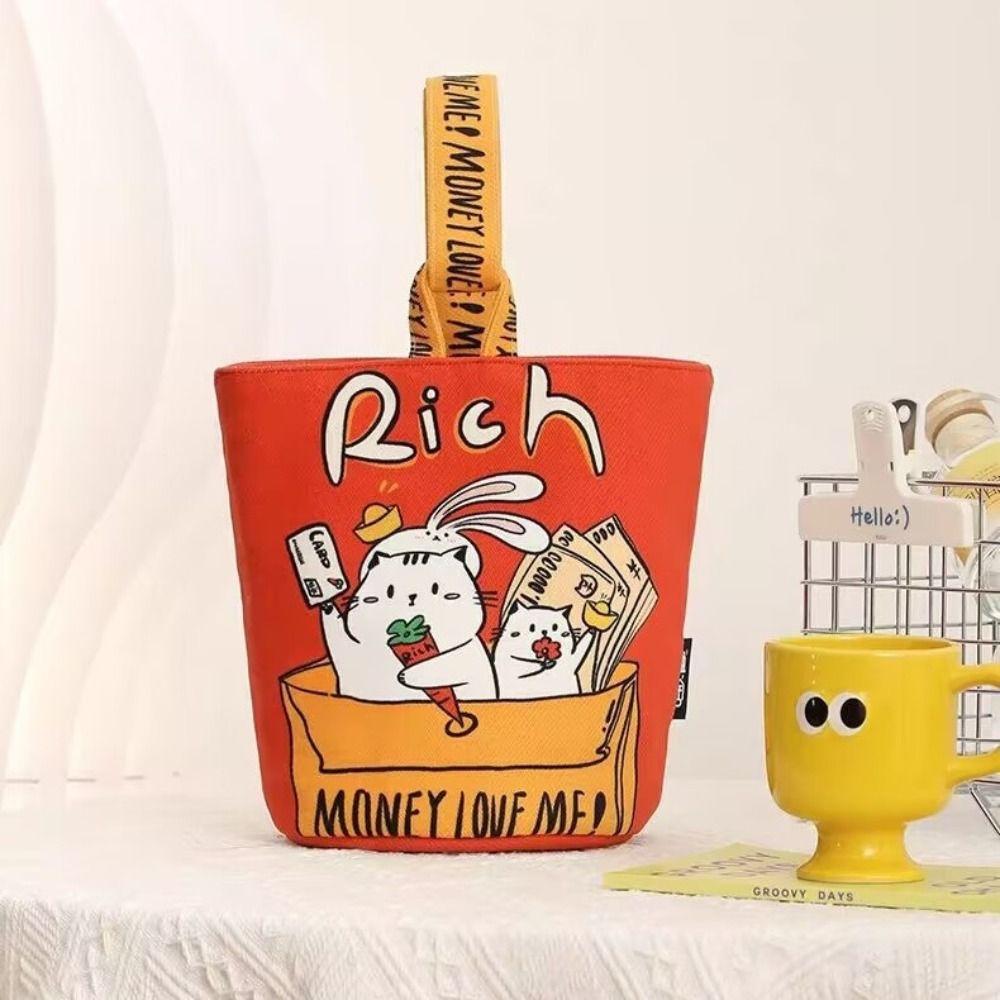 

Large Capacity Cartoon Dog Bucket Bag Rabbit Mummy Bag Cute Canvas Handbag Outdoor
