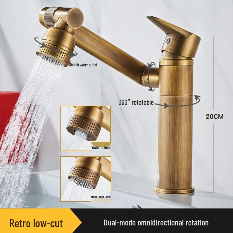 

TLXT Antique Style Swivel Basin Mixer Faucet