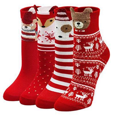 Christmas Socks Festive Socks Women's Funny Cotton Socks with Christmas Motif Colourful Novelty Christmas Socks Christmas and New Year 35-41