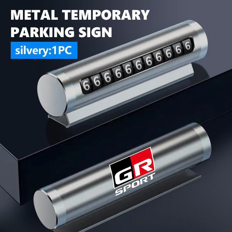 For Toyota 1PCS Metal Car Temporary Parking Card Phone JHEYD7 Number Card Accessories Crown Corolla YARIS L Auris C-HR Hilux Vios Rav4