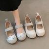 With skirt little white shoes women's summer breathable Velcro sports sandals flat cloud puffs Mary Jane single shoes