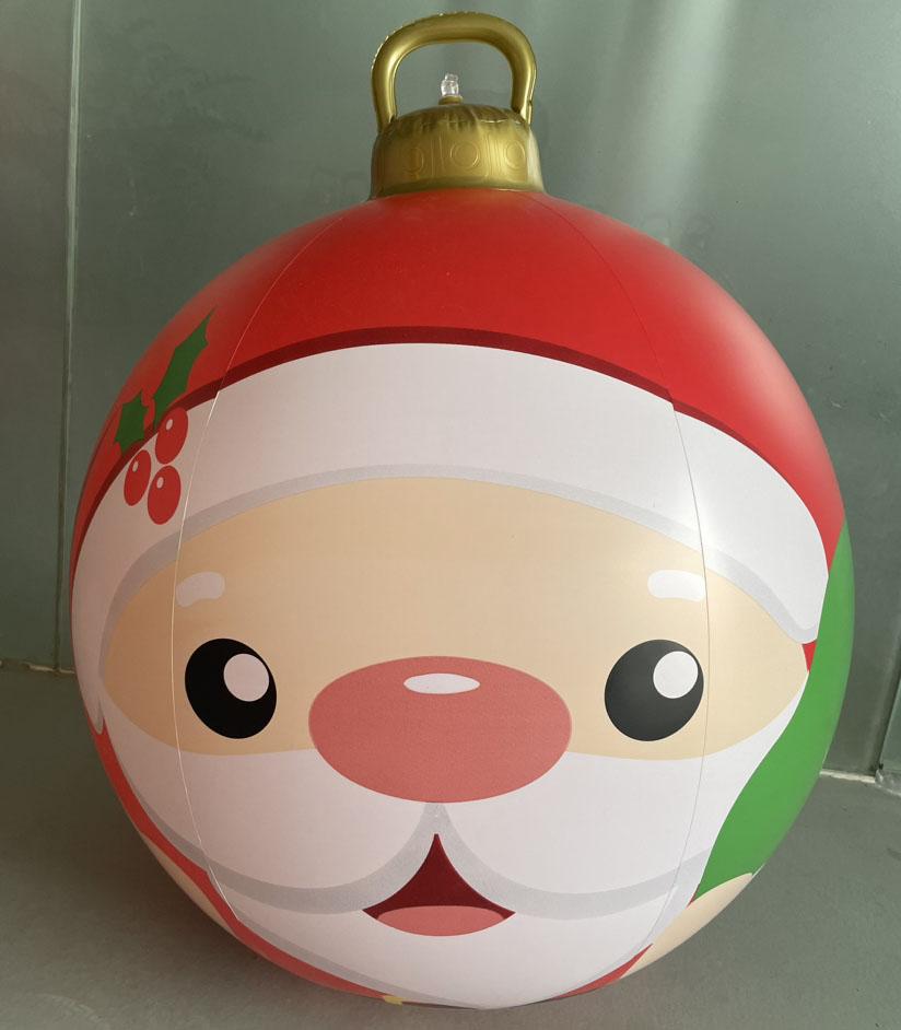 24 Inch Giant PVC Christmas Decorated Ball Inflatable Outdoor Holiday Yard Decorations Christmas Yard Decorations