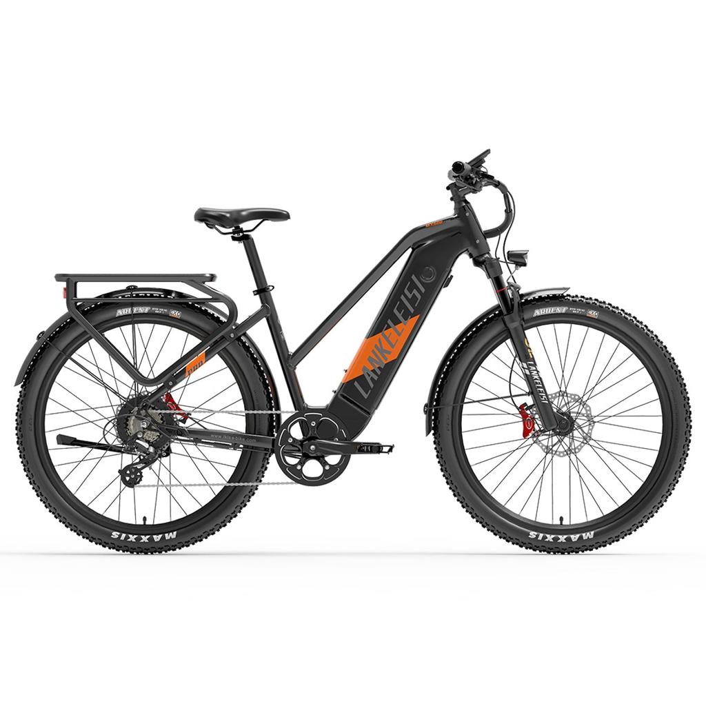 LANKELEISI MX600 27.5" Electric Road Bike with 500W 48V20Ah City E-Bike, Oil Disc Brakes, Rear Cargo Rack Pedelec for Daily Commuter & Outdoor Travel