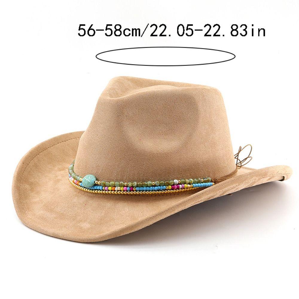 Casual Vintage Western Cowboy Hat Wide Brim Sun Protection Cowgirl Knight Hat Beach Outdoor Visor Jazz Hat Cycling