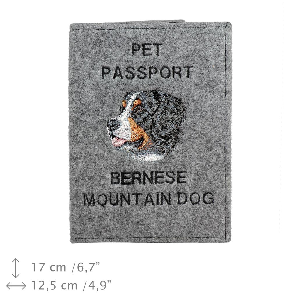 Bernese Mountain Dog, Berner Sennenhund - Dog passport case, document case, gift for the traveller from the Art-Dog brand
