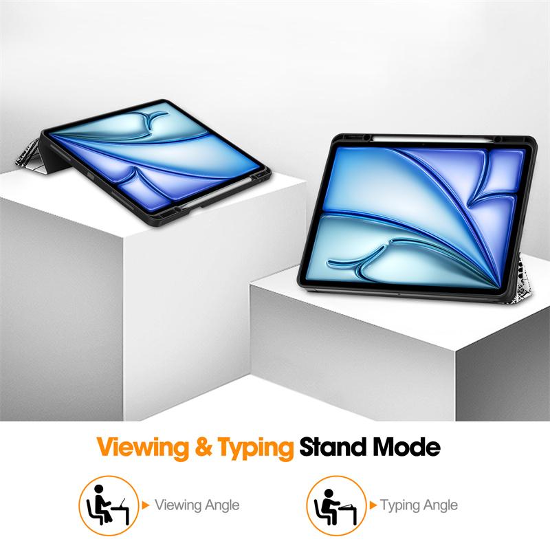 Funda para iPad Air 2024, funda M2 de piel sintética pintada, protectora para iPad Air de 13 y 11 pulgadas (2024), con soporte para bolígrafo.
