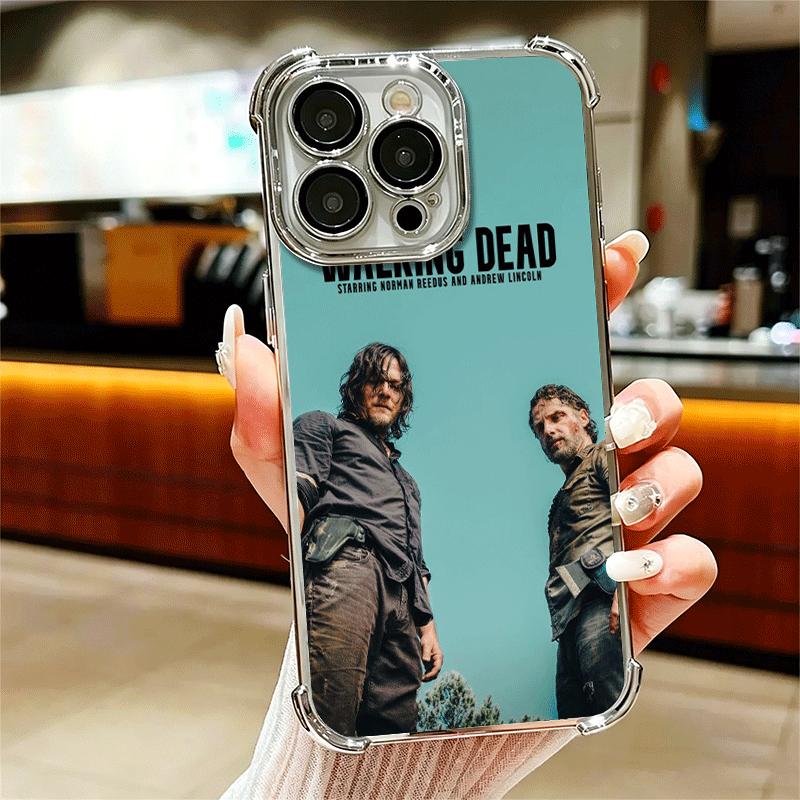 The Walking Deads Plating Phone Case For Iphone 16 17 Pro Max Air 16E 14 15 Plus 12 13 Mini Anti-Fall Airabag Cover