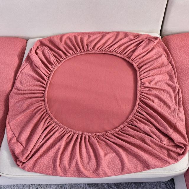 Seersucker Effen Kleur Elastische Bank Zitkussenhoes Stoelhoes Bankhoes Beschermhoezen Meubelbeschermer 1 /2 /3 /4 Zits 1pc Thicken Size -4