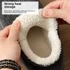 Unisex Plush Closed Heel Cotton Slippers Fleece Lined Thick Anti Slip Winter Home