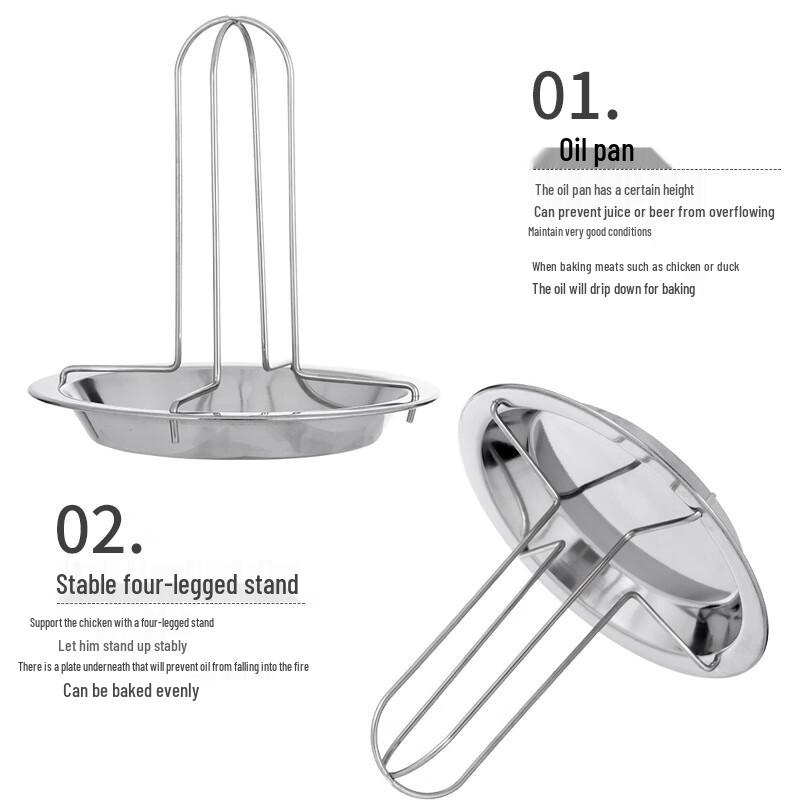 CENLOON Outdoor Stainless Steel Foldable Chicken Roasting Rack