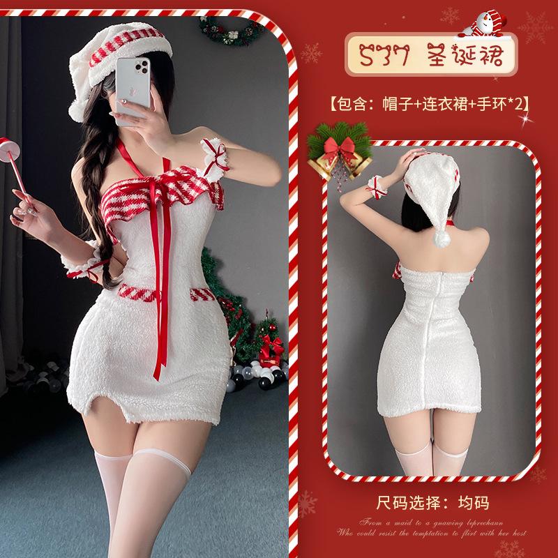 Sex Underwear Christmas Clothes Neck Dress Pure Desire Wind Nightclub Performance Passion Temptation Uniform Woman