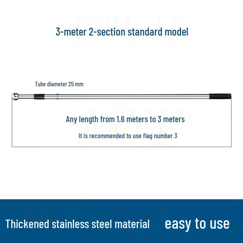 Fengchi Telescopic Stainless Steel Handheld Flag Pole