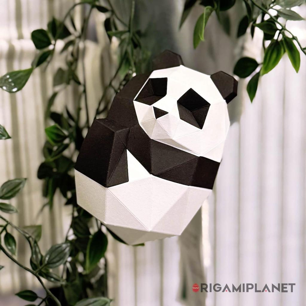 ORIGAMIPLANET 3D Origami Papercraft Kit Panda Tuan Fun DIY 3D Panda Paper Art Model for Teens Easy Handmade Animal Figurine Sculpture Gift Set for