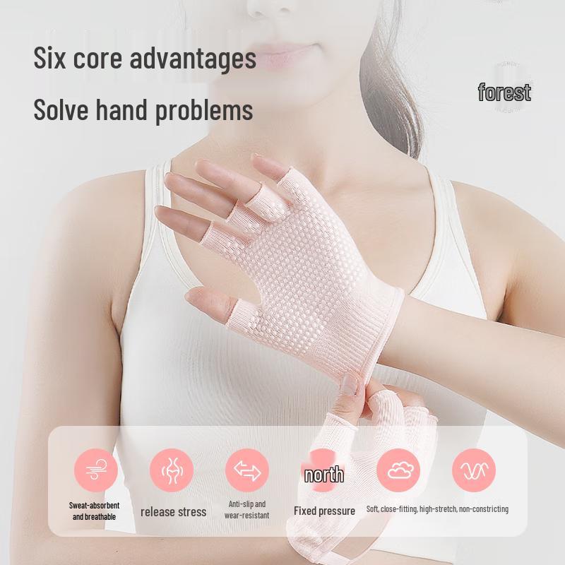 Ousen Damen Halbfinger Fitnesshandschuhe