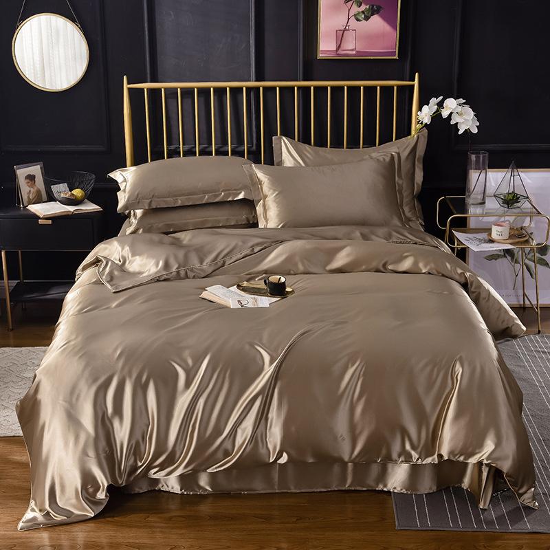 High-End Home Rayon Satin Bedding Set Luxury Single Double Duvet Cover Set High Quality King Queen Size Bedding Sets No Sheets