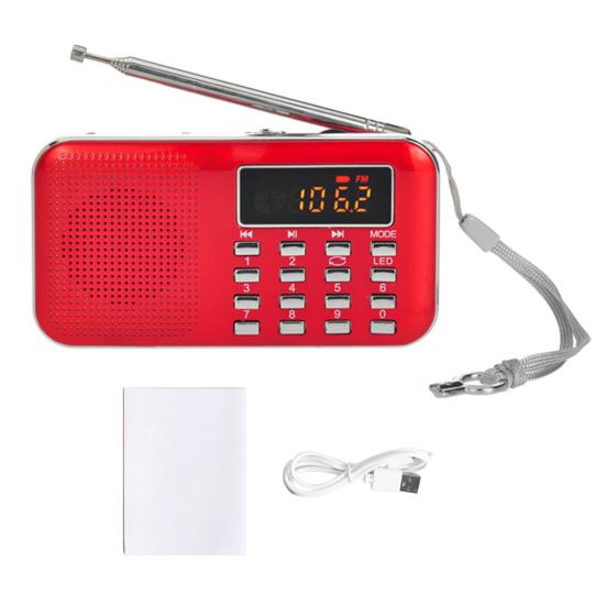 L218AM Digital Radio Rechargeable Emergency Flashlight 2 Inch AM FM Portable Radio Speaker