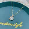 Exquisite Women's Micro-Paved Square Necklace - Shiny Korean Style Clavicle Chain