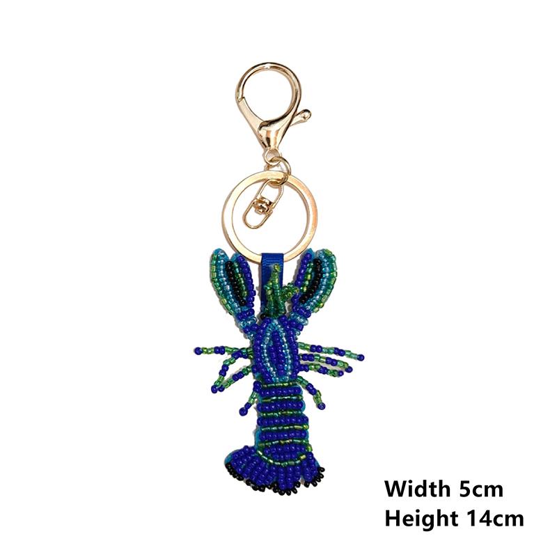 Beaded Patch Sequin Rhinestones Crab Starfish Seashell Conch Keychain For Embellishing Bag Charm Decor