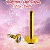 KODY PIERCING Piercing Labret Crystal Gold anodisert stang 10mm - Kvalitetspiercing