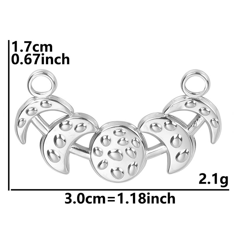 Fashion Moon Charm Pendant Metal 304 Stainless Steel Charms For Jewelry Making Supplies Wicca Components DIY Earrings Bracelets