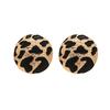 Modern Earrings Leopard Print Round Ear Studs Jewelry Gift For Women And Teens Alloy Metal Construction Ear Accessories