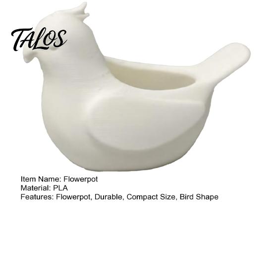 Healing Style Home Decor Bird Shape Flowerpot, Handheld Size Durable PLA Flower Pot, Cute Animal Pot 3D Printed Creative Planter, for Office