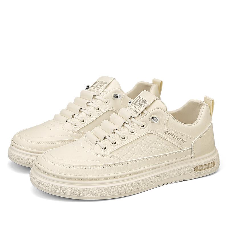 

Мужская обувь, новые белые модные кроссовки, удобные кожаные повседневные туфли на плоской подошве для мужчин, большие размеры, молодежные школьные кроссовки для скейтборда 44 бежевый