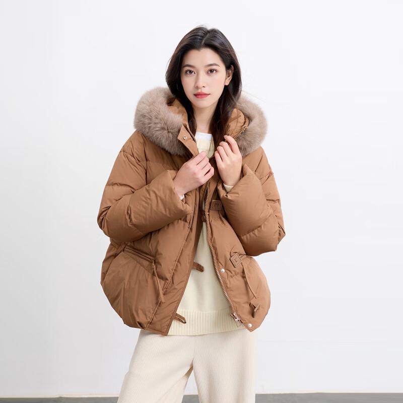 

Sancai 2025 Зимняя куртка-пуховик больших размеров с 90% утиного пуха и воротником из лисьего меха XL