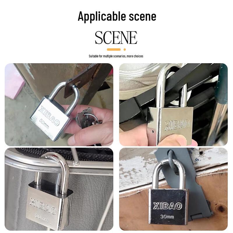 40mm Stainless Steel Square Padlock with 4 Keys