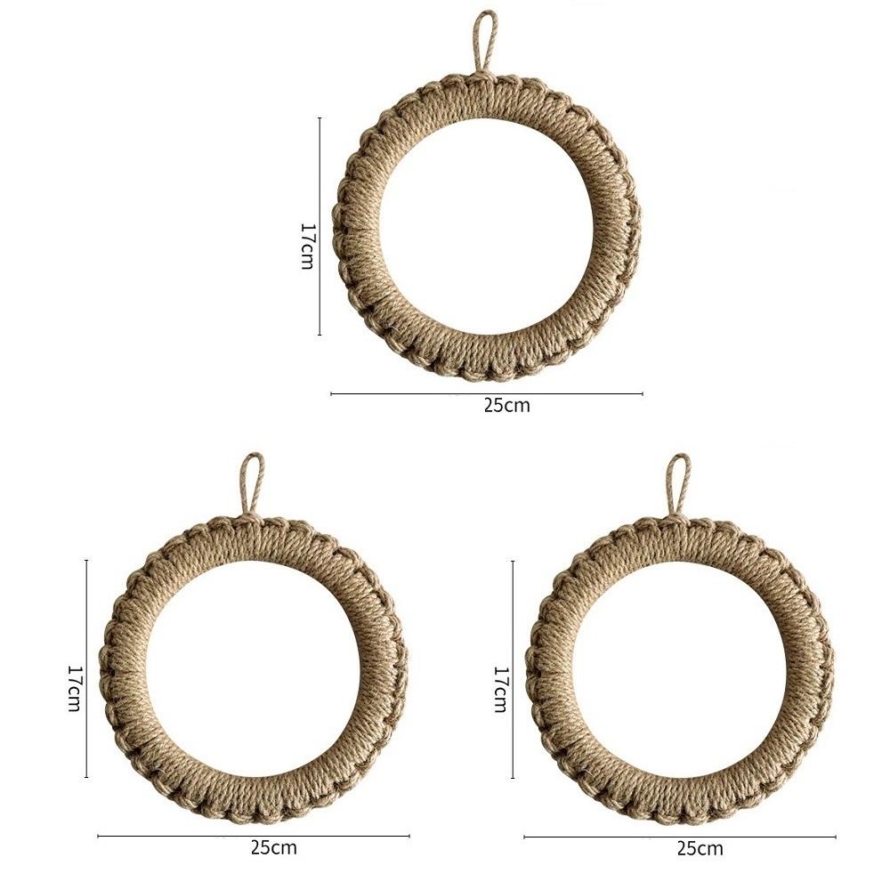 2Pcs Rustic Jute Woven Trivets Boho Hot Pads Thick Heat Resistant Round Rope Pot Holder for Cast Iron Skillet Table Decor